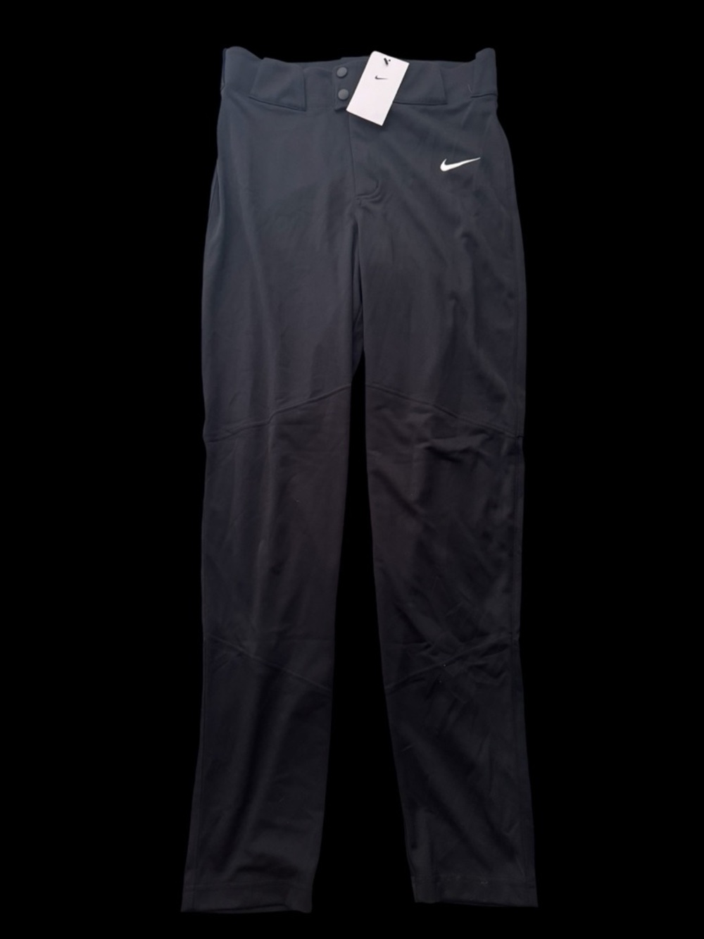 New men’s Nike Black Baseball Pants with White Swoosh large
